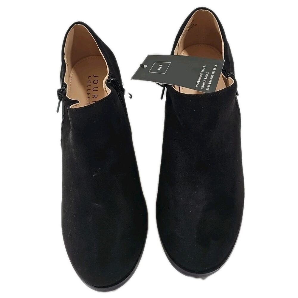 Journee Collection ~Woman Size 9W~ Sanzi Boots Black Suede NWOB.
